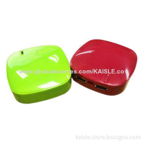 Power Banks with Dual-USB Port, 5,200mAh Capacity, 4 Levels Power Indicator
